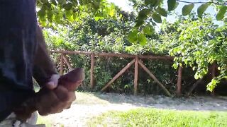 Risky public masturbation in the park for a hot stranger!