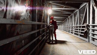 LATE NIGHT WALK Minah Khali Takes A Walk Late Night Bridge Highway and Bike Trail Gives Blowjob To Public Jogger