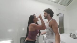 My Latina ex-wife came to my new job fighting over money...