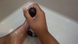 Giving my sex tool a footjob