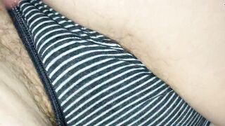 Cotton panties, bushy twat & soaked sounds