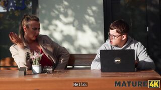 MATURE4K. This chab was a Virgin, but this MILF turned him on immediately