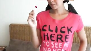 Young Brunette Honey Lacey Is Ready to Pose Exposed for Lollypop