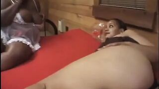 two large ladies share a vibrator