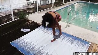 Hot Black Titty Ivy Excersize Naked on Smutty Dirty D Deck!