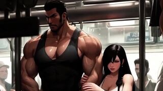 Tifa loves drinking strangers cum on the Midgar train