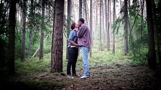 Doggy style screw in the forest
