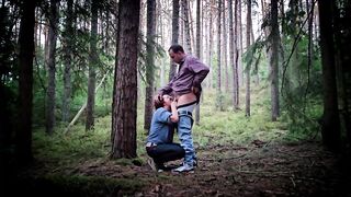 Doggy style screw in the forest