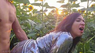 Caught Red-Handed: Step dad and Me Going at It Hard in the Sunflower Field-Hello to Husband ??