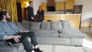 Cuckold Husband Watching as Wife Takes a Breeding Creampie