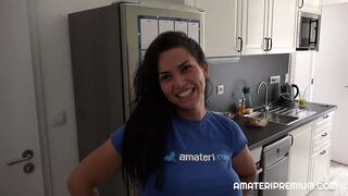 Hot brunette picked up for sex on dating site