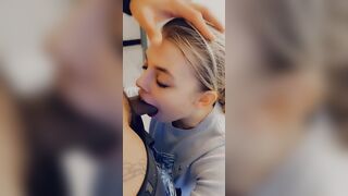 Teen Sucking Boss’ Dick In Public Bathroom for a Raise