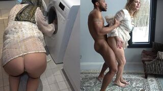 BBC Stepson Helping His Hijabi Stepmother with the Laundry