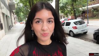 I Love to Walking Covered in Cum! Please Cum on My Face! - Public Cumwalk on Street