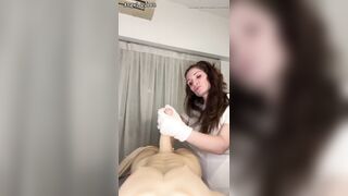 POV Nurse Prostate Exam and Handjob with Gloves
