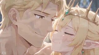 Blonde Fantasy Queen Gets Lifted & Shared by Multiple Men in Magical Hall – Harem Presentation Turns Full Orgy [ai]