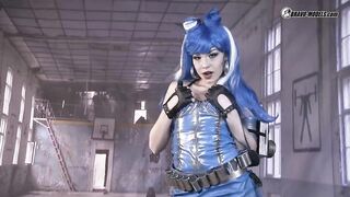 381 Rebeka Black Blue Warrior Gal