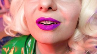 ASMR sluggishly lipstick tease