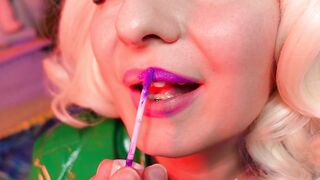 ASMR sluggishly lipstick tease