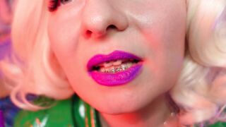 ASMR sluggishly lipstick tease