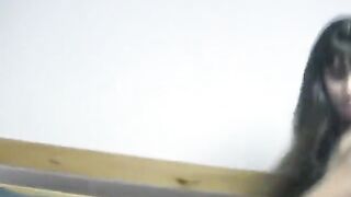 Brunette with hairless vagina gets herself off with sextoy