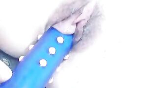 Brunette with hairless vagina gets herself off with sextoy