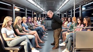 Shoe Pervert Licks Chicks's Shoes on a Crowded Bus