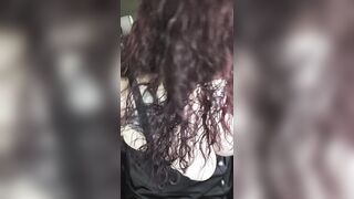 BBW gets loud screwing herself from behind and squirting for you