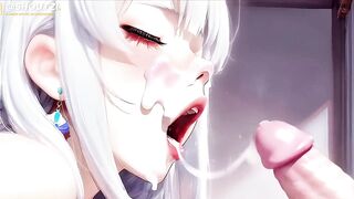 Mira Is Back, White Hair Harem Gal, Anal Cowgirl Then Doggy, Facial Overflow, 4k120
