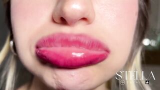 Raspberry - Lip Trembling Red Lipstick - Slow Motion