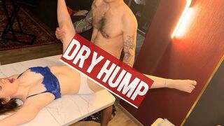 Kitchen Dry Hump Stepsister Ends with Cum on Shorts