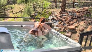 Multiple Underwater Creampies Fellatio-job & Vagina - Outdoor Sexy Tub Sex with Curvy Redhead Wife Amateur