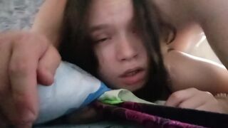 Stepfather fucked stepdaughter during the time that she was talking with mother on the phone