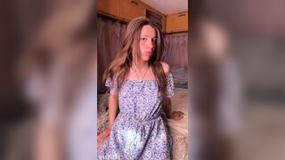 Big Weenie Trans Gal in Cute Costume Cums a Lot From Sextoy