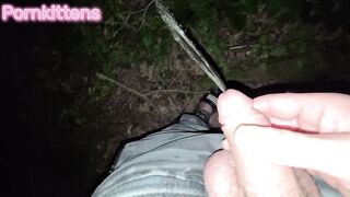 Pissing in her mouth in the woods