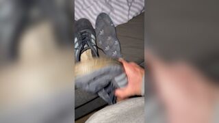 Penetrating her daily Adidas shoes