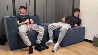Guys jerking off together