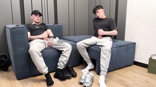 Guys jerking off together