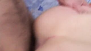 Unshaved older anally screwed and sprayed on the face in close up