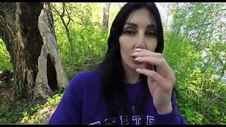 Sex in the forest with hot milf