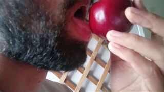 Carnal kissing and licking - plum gets worshipped