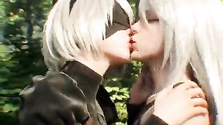 Videogame lesbian kissing yuri manga