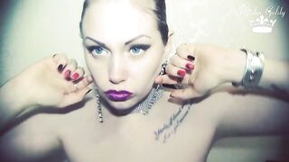 Purple wild lip smelling and grimaces