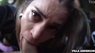 Bet lost and challenge fulfilled - Blow job in the car outdoors