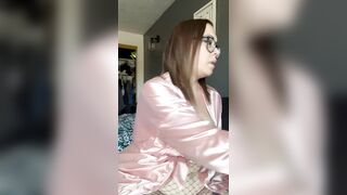 BBW stepmom MILF bake 420 robe and fishnets