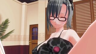 3D HENTAI YURI Neko lesbians try a new dildo