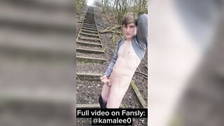 British hunk showing all and stroking outside (RISKY!)