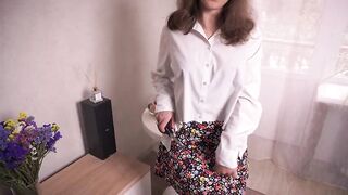 Hawt Roommate Destroying Her Skirt And Shirt To Tease YOU