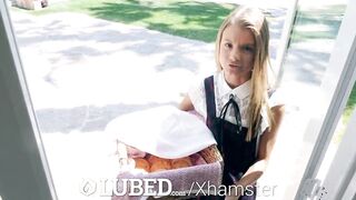 LUBED Slippery oiled up twat BANGED with mouthful