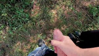 Nasty Nature Handjob - Outdoor Male POV Handjob Huge Cum